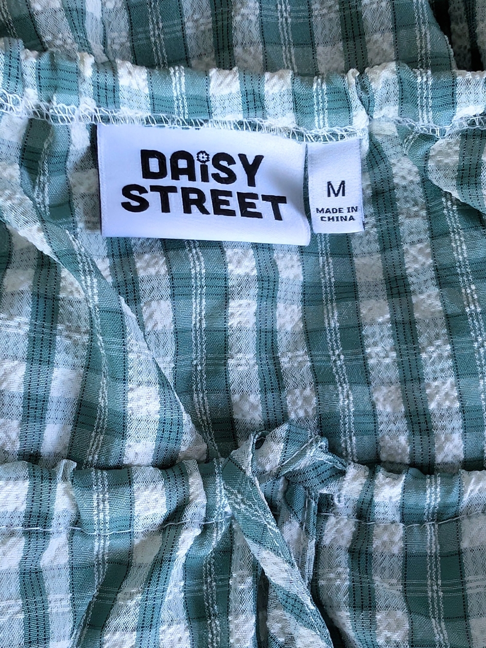🌿 Daisy Street Green Gingham Tiered Maxi Skirt Size M 🌿 - Picture 5 of 6